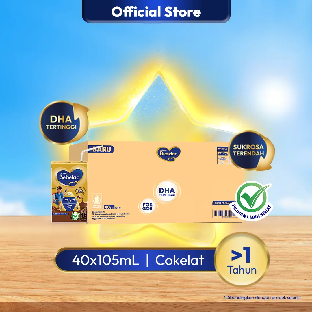 [BARU] Bebelac Susu Formula Cair Rasa Cokelat 105ml x 40 (1 Karton)
