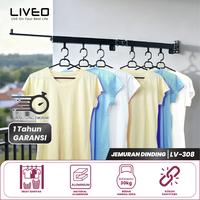 Gambar Jemuran Dinding Baju Alumunium Liveo LV-308 / Jemuran Lipat Gantung - Black dari Liveo Household Kota Administrasi Jakarta Utara 1 Tokopedia