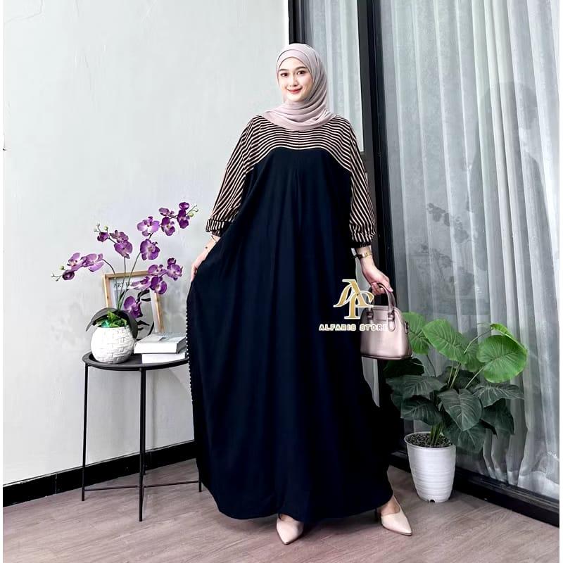 Product Introduction of Kaftan Miska by Daster Qu - Gamis Kaftan Lebaran Motif Batik Salur Encim Home Dress Kaftan Rayon 1