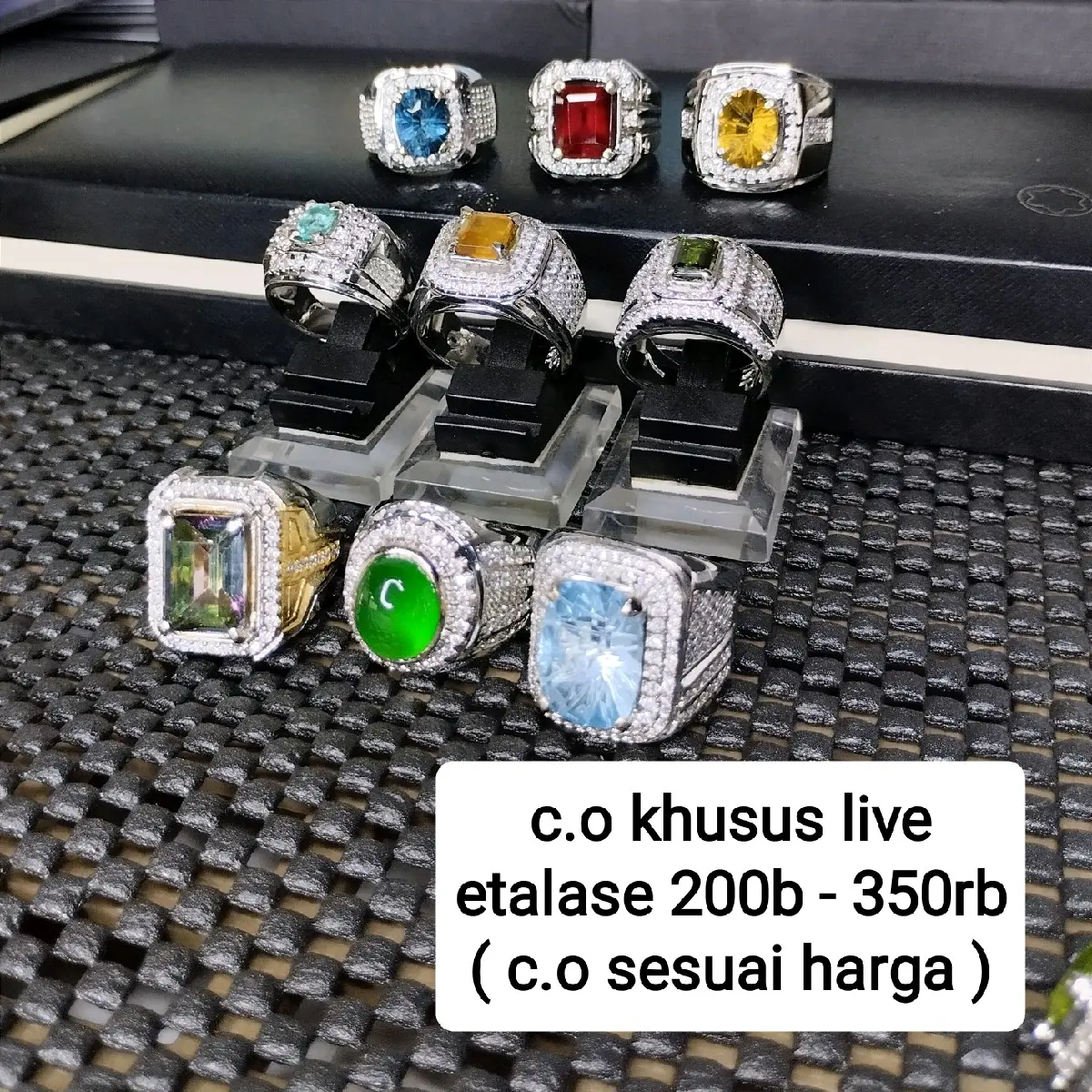 cincin batu akik permata pria cincin pria Laki-laki