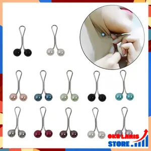 OLS Tuspin Hijab 1 Pak Isi 12Pcs Pin Hijab Anti Slip Bros Pengait Jilbab Peniti Jilbab Anti Bolong