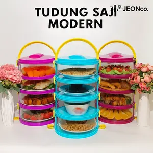 [COD] Tudung Saji 4 Susun MODERN Lebih Tebal FOOD GRADE Cover Multilayer Tempat Penyimpanan Makanan Sudah Dirakit