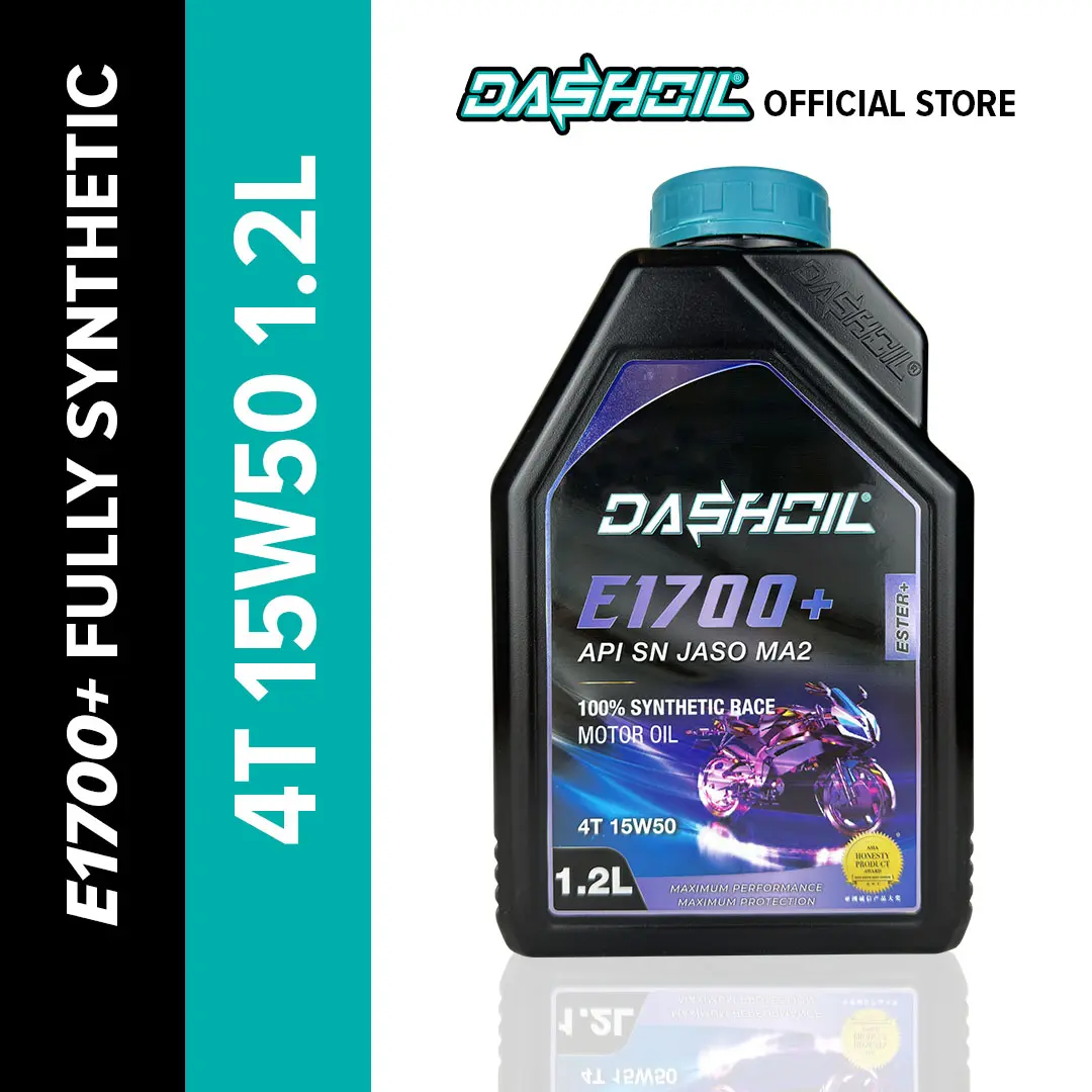 DashOil 4T Ester+ Fully Sintetik 15W50 API SN JASO MA2 1.2 LITER E1700+