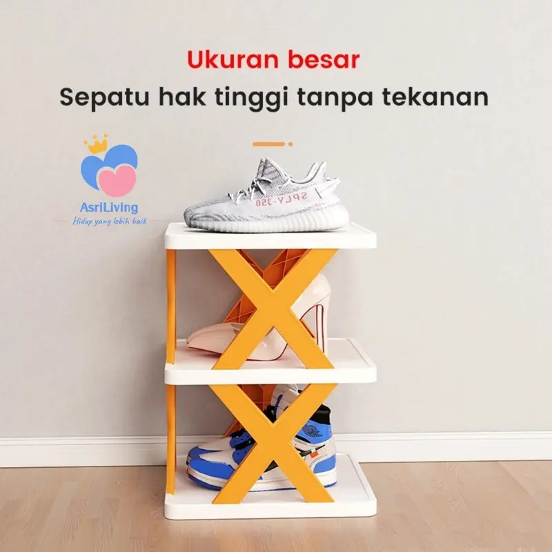 Rak Sepatu Plastik Model Silang 6 Susun Serbaguna untuk Sepatu dan Buku COD Rak sepatu X tempat rak sepatu susun rak sendal tempat sendal rak serbaguna plastic 2