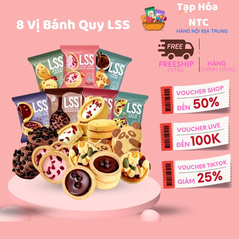  LSS  1Kg  Mix 8 Vị Bánh Quy Bơ Sữa LSS Socola Chảy Sữa Chua Chảy Việt Quất Dâu Ngày In Là Ngày Sản Xuất HSD 9 Tháng 