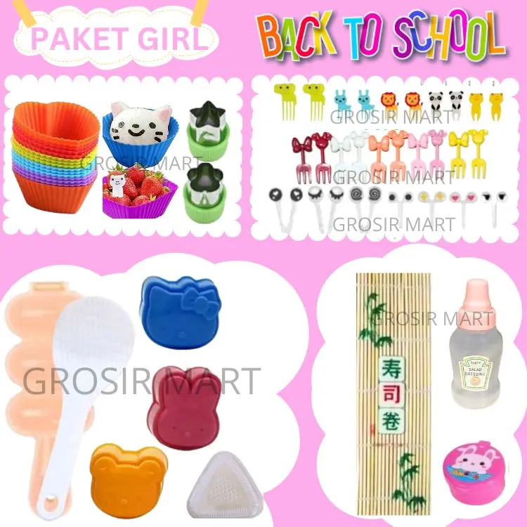 Isi 50 Paket Perlengkapan Bento Anak Set Komplit Bekal Anak Sekolah Cetakan Nasi Bento Bulat Karakter Murah Hemat Lengkap Peralatan Bento Tools Perintilan Bento Anak Hiasan Bento Tusukan Bento Karakter Lucu 6