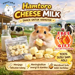 Hamtoro Snack Hamster Cheese Milk 100% Susu Sapi Asli-Vitamin Hamster Penambah Stamina &Bulu Glowing