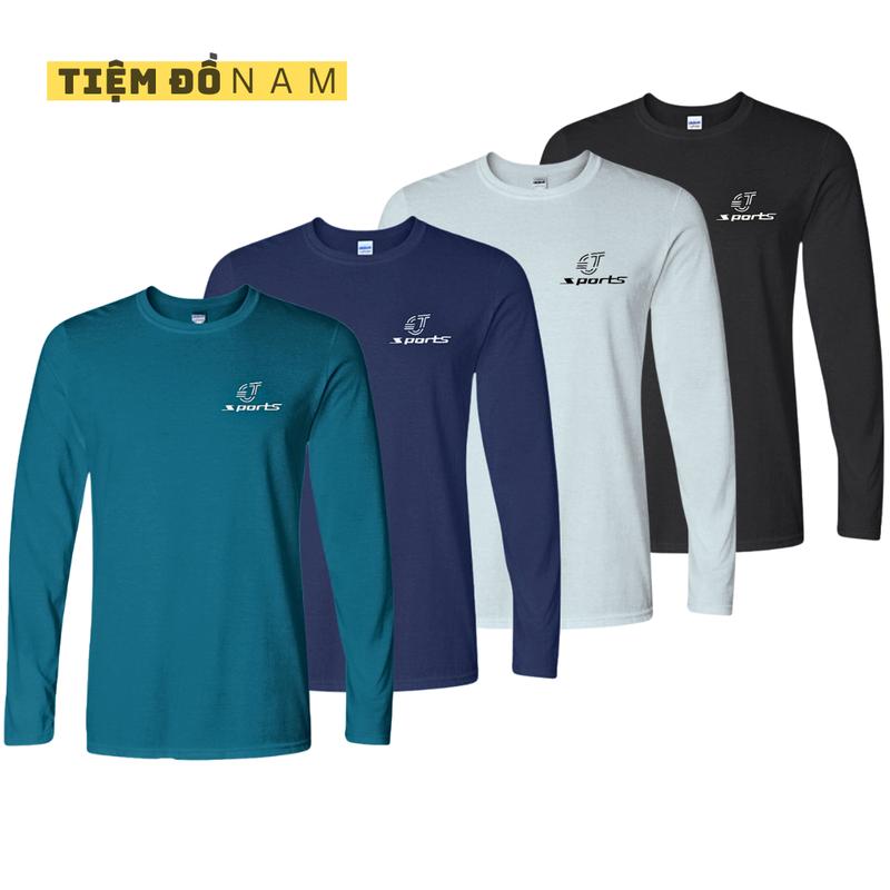 [ Giá Rẻ ] COMBO 4 Áo thun nam tay dài logo in Sport, chất thun trơn thoáng mát, dáng ôm siêu đẹp Menswear Đồng Trang Phục
