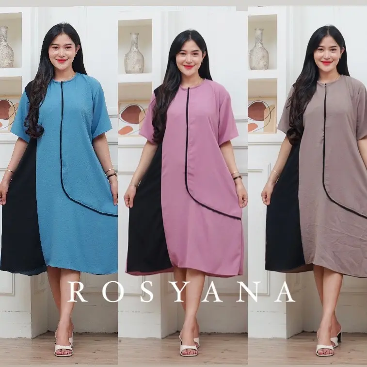 SALMA DRESS DASTER BUSUI FRIENDLY AIRFLOW TERBARU 2024 || DASTER KOMBINASI CRINKLE AIRFLOW GAUN CASUAL 5