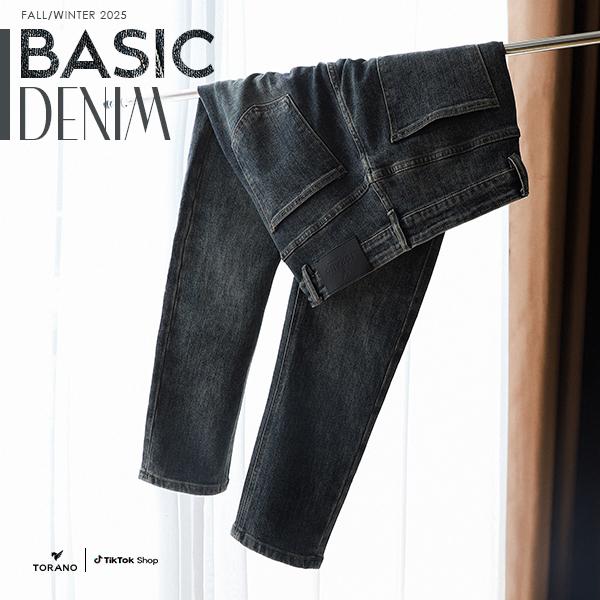 NEW Quần jean nam cao cấp BJ301 TORANO dáng slim Có Túi chất denim cotton co giãn bền màu Menswear Pants Lưng Cao quần jean