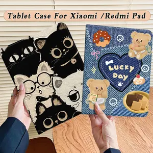 Cover For Redmi Pad2 11"/ Pro/Poco 12.1"inch / pad se 11 inch / pad 10.6 / xiaomi pad 7/ 6 /5 / 6s Pro / With pencil holde Anti Jatuh Bumper Silikon Casing with Smart Auto Lock Sleep case