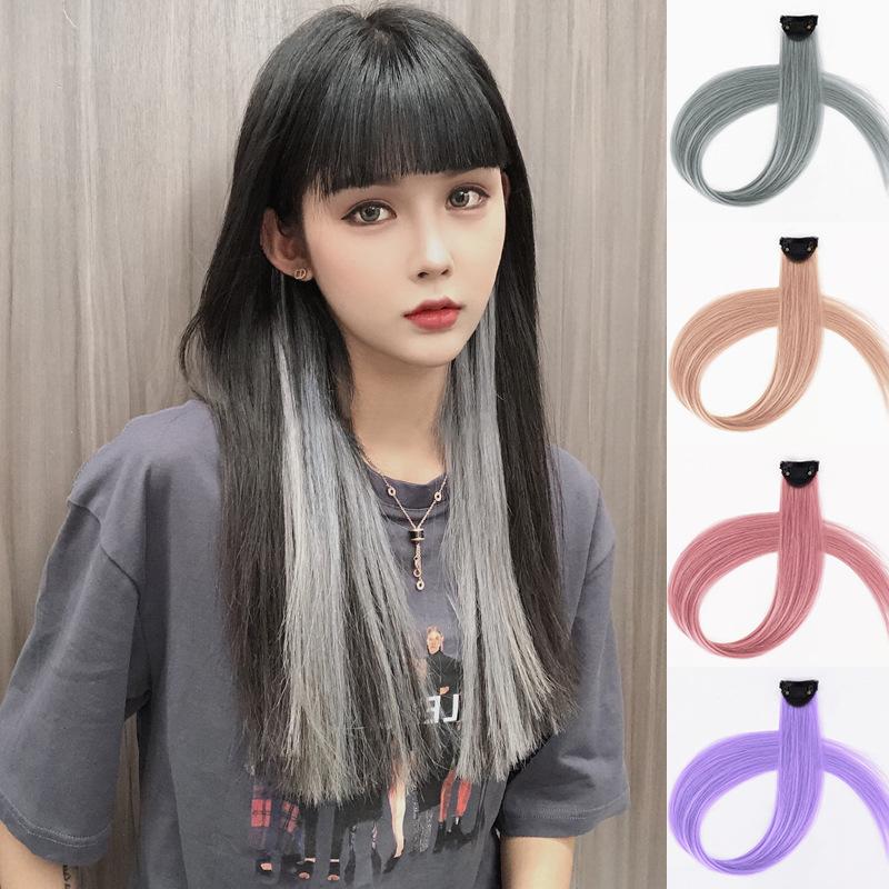 BEAUTY Wig Jepit Rambut Palsu Lurus Panjang Single Hair Extention Colourful Wanita / Klip Wig Rambut Palsu Cewek Korea Warna Warni Hair Clip Import 3
