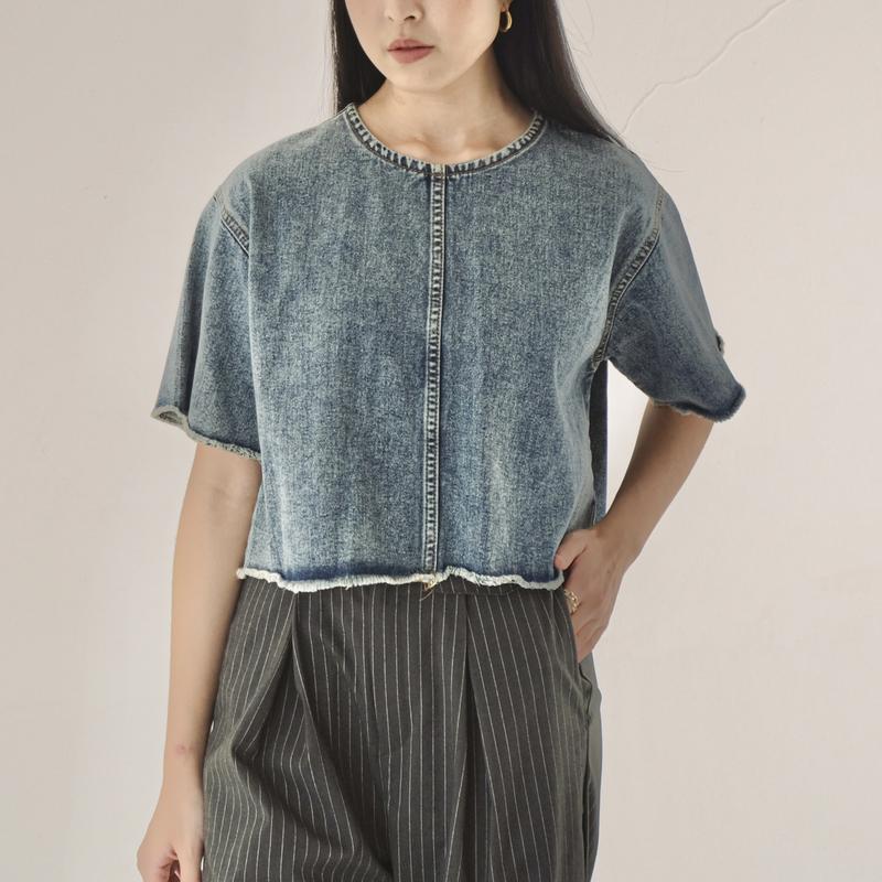 CLARYN  - Noeir Top - 2 Ways Jeans Top 0