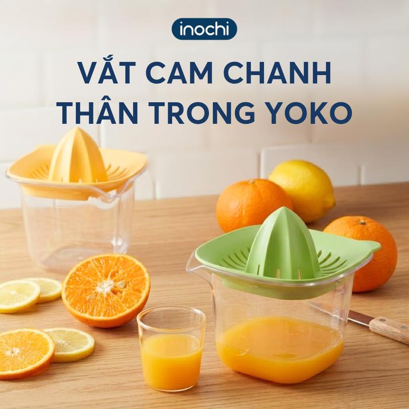 Bộ vắt cam chanh thân trong Yoko 500ml - có vạch đong, an toàn, tiện lợi, cao cấp