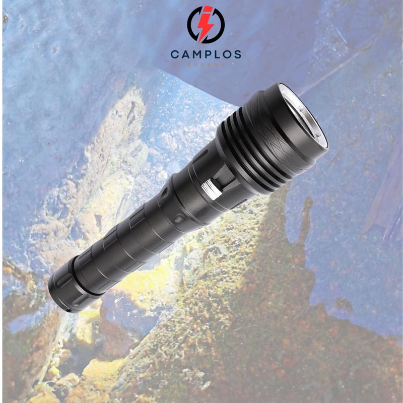 Đèn pin lặn biển XHP50 2000 lumen đèn lặn biển dưới nước chyên nghiệp hợp kim nhôm chống nước IPX8 pin 18650 26650