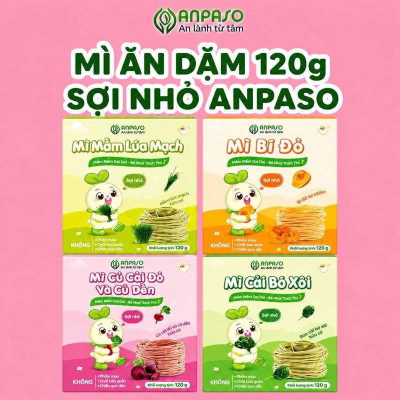 Mì ăn dặm Anpaso có 4 Vị ngon và đinh dưỡng cho bé tập ăn thô