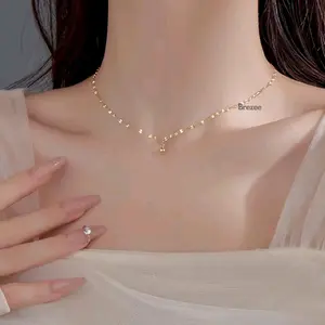 Kalung Wanita Kalung Pecah Kopi Boba Kalung Wanita Titanium Anti Karat Tidak Luntur Kalung Fashion Wanita Terbaru