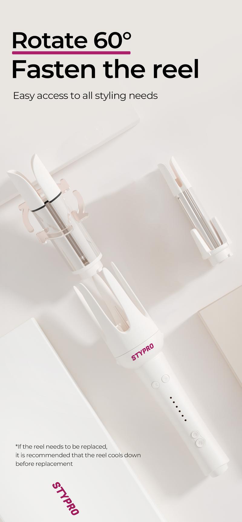 Product Introduction of STYPRO Multi In One Automatic Curling Iron Pink 25mm+32mm + Professional Hair Care Comb | Catokan Keriting Otomatis Hair Styler Curly | Sisir Tanduk Sisir Rambut Keriting ST-40014002 41