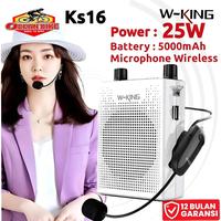 Gambar WKING Speaker Bluetooth Mic Wireless Pinggang Pengeras Suara KS16 25W Megaphone Toa Charger Mengajar - Hitam dari Ocean Bike Official Kota Administrasi Jakarta Barat 1 Tokopedia
