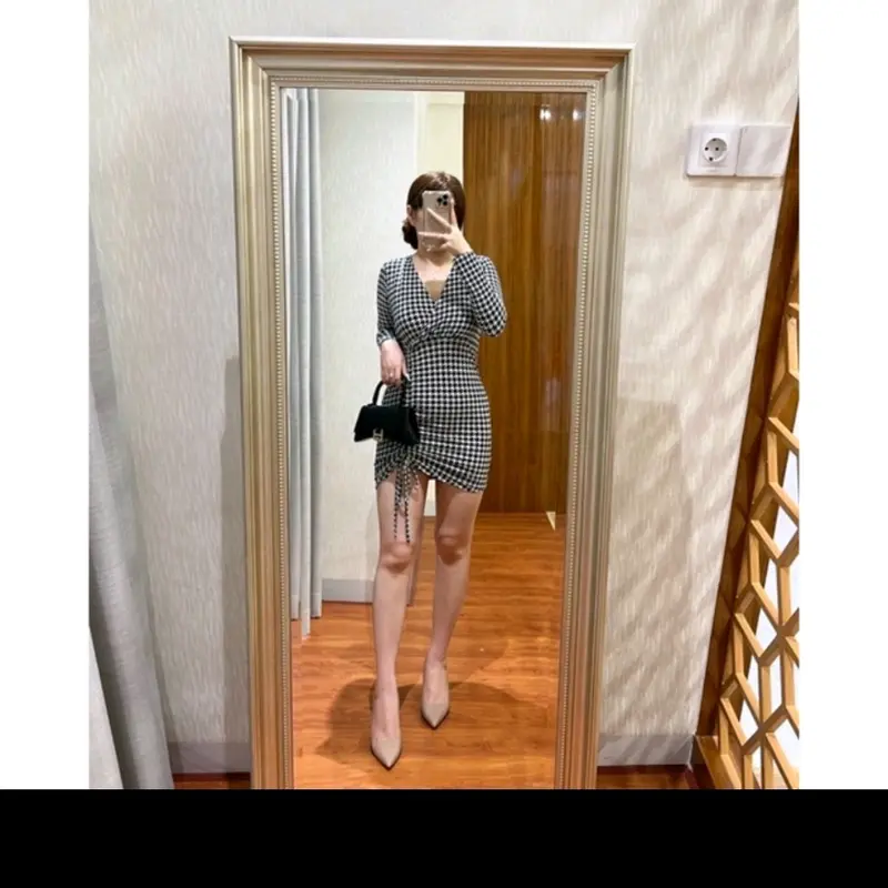 dres bodycone lengan panjang/lengan pendek cotton strach 3