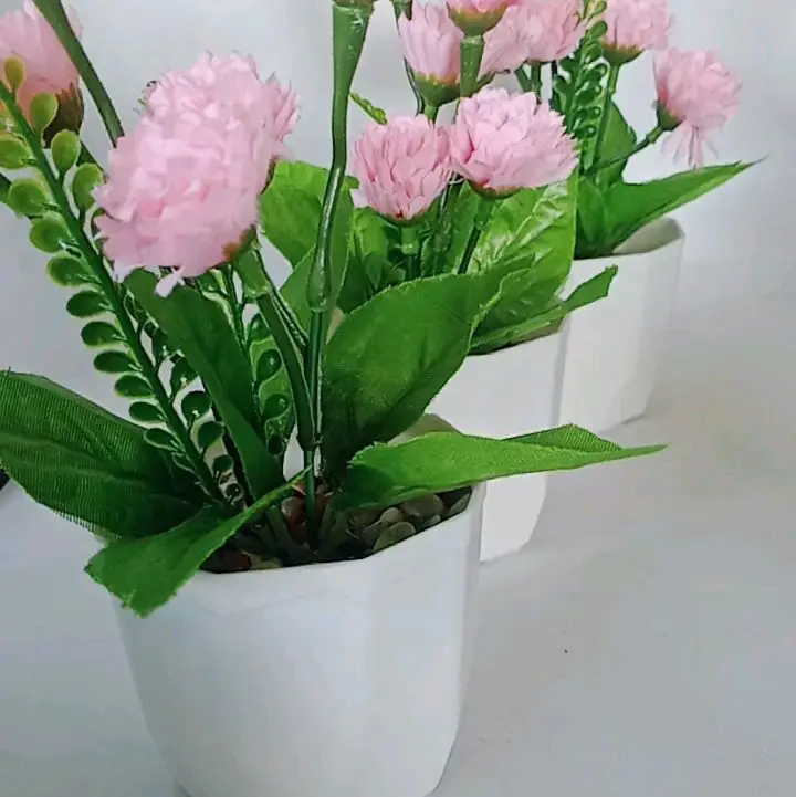 Bunga artificial bunga plastik mini + vas no 8 cm
