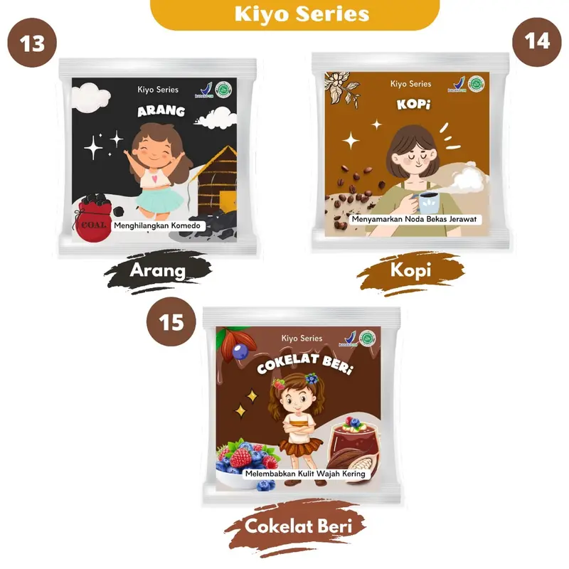 ￼(PROMO) Masker Wajah Organik/Masker Organik BPOM/Masker Anak Kiyo Series 3