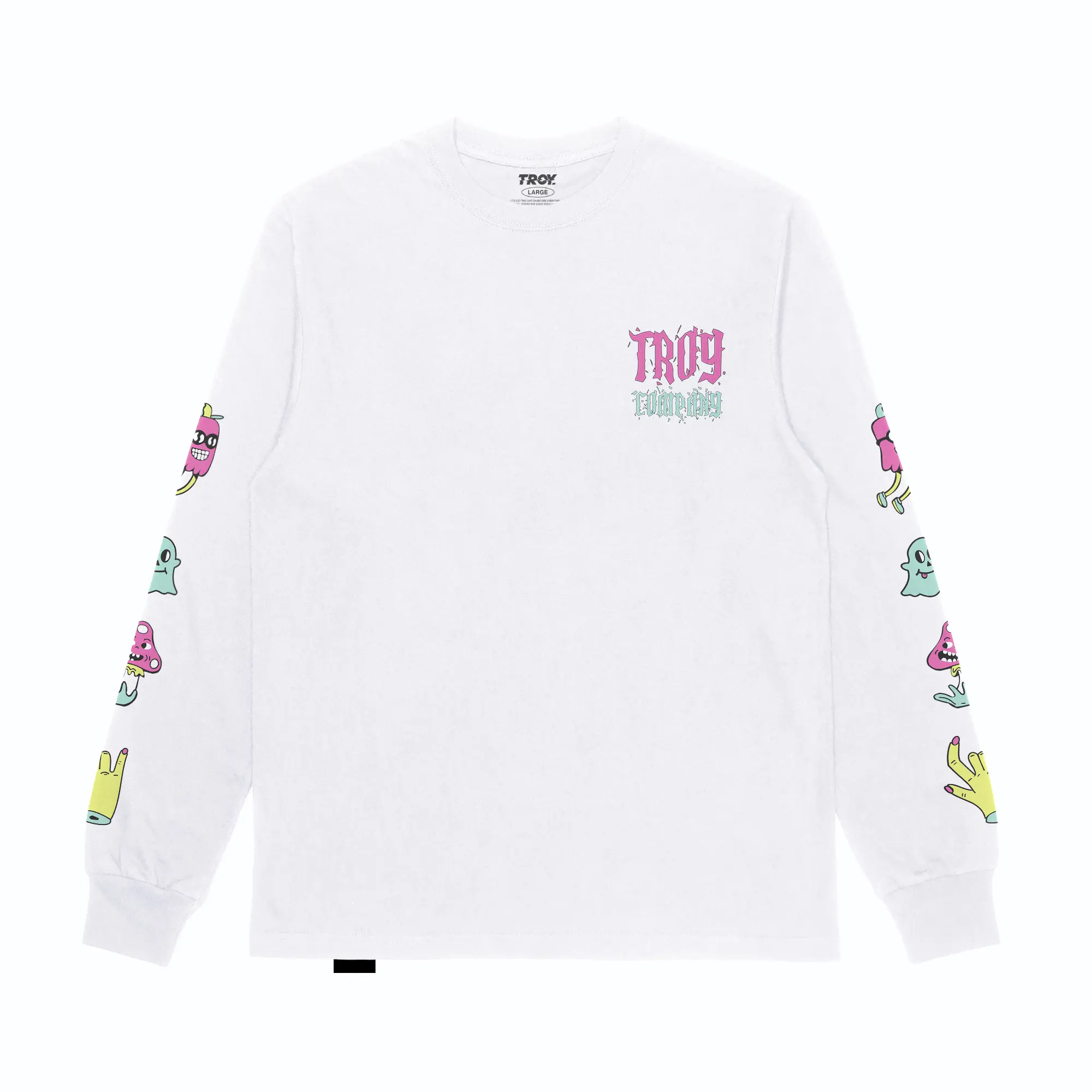 Troy Company Tshirt Longsleeve White Cute Spooky - Kaos Lengan Panjang Putih LS 2807