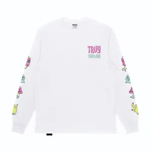 Troy Company Longsleeve Tshirt White Cute Spooky - Kaos Lengan Panjang Putih LSD 2807
