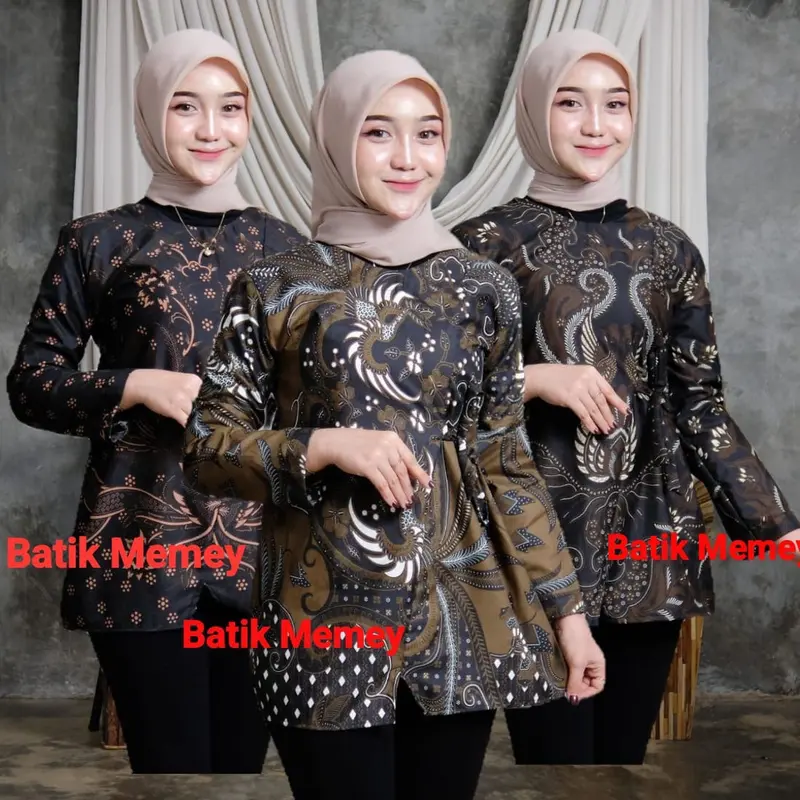 Atasan Batik Wanita Atasan Batik Motif Best Seller M L XL XXL Bahan Polimikro 0