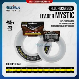 Senar Pancing Leader Mystic Markiman 100% Fluorocarbon Shockleader 40/60 Meter Samar Tahan Abrasi Kuat Tahan Gesek