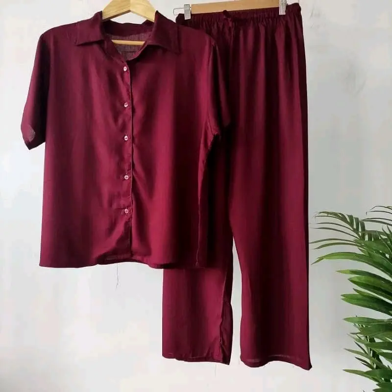 SETELAN PIYAMA DEWASA TERMURAH TERLARIS BANGET Celana Panjang Baju Tidur Wanita Katun Nyaman Kancing