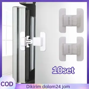 10 set Kunci Pintu Kulkas Stiker Gembok Tempel Kunci Pengaman Anak Pengaman Laci Gembok Lemari Child Safety Lock Multifungsi