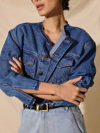 Gambar Love, Bonito - Jaket Wanita - Cropped Fray Denim Jacket - Medium Denim Washed, L dari Love, Bonito ID Kab. Bekasi 1 Tokopedia
