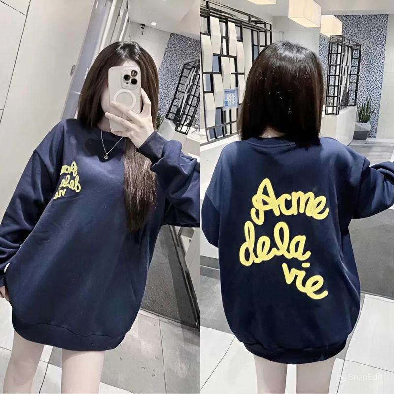  Áo Nỉ Sweater In Dập Nổi 2 Mặt Chữ Vàng - Chất Nỉ Bông Siêu Ấm Áp Dành Cho Boy Phố Girl Phố 2025 Phong Cách Năng Động 