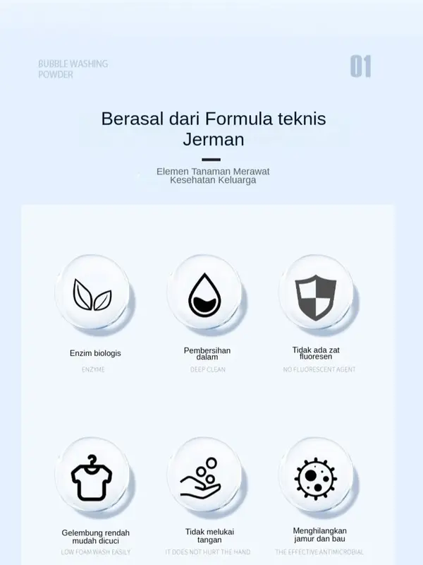 A-Bubuk Gelembung Bio-Enzim: Penghilang Noda, Pemutih Kuat, Anti Kekuningan, dan Pemutih - Praktis untuk Yang Malas 3