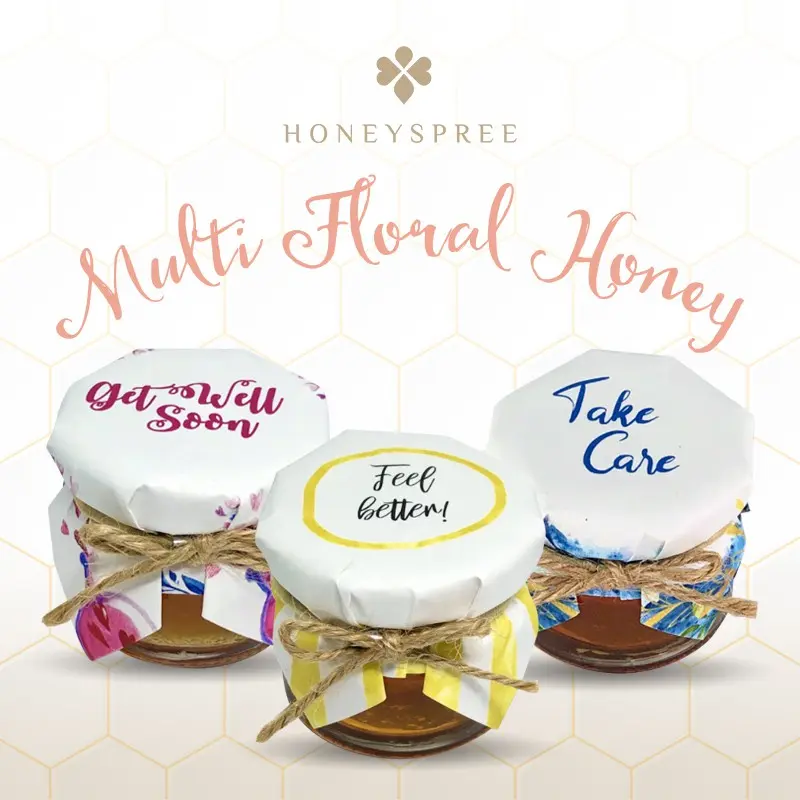 HoneySpree Mini Honey Jar Git | Get Well Soon Mini Honey Jars Gift Idea