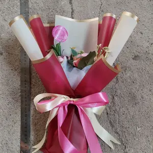 Buket Mawar Pink artificial 3 tangkai Hadiah