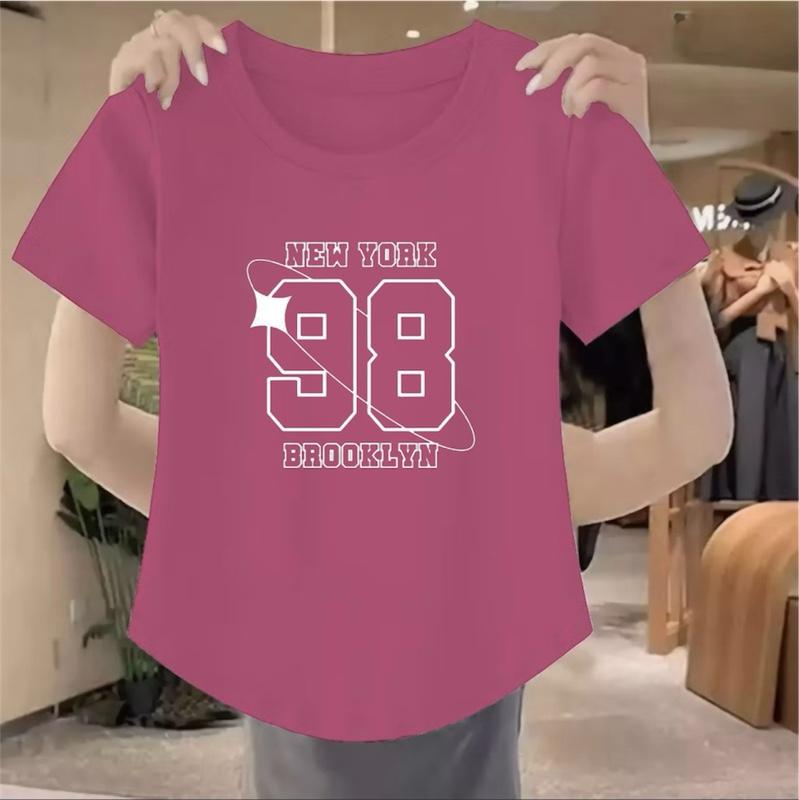 Delano_Clothing Baju Atasan Lengan Pendek Oval Motif Digital Printing Angka 98 Kaos Wanita Trendy 2025 Delano_Clothing Baju Atasan Lengan Pendek Oval Motif Digital Printing Angka 98 Kaos Wanita Trendy 2025