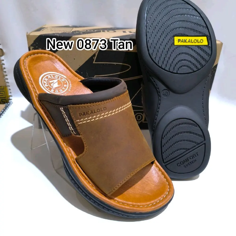 Sandal Kulit Pakalolo N0873 Tan/Coklat muda Original