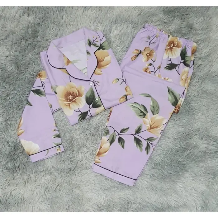 Baju Tidur Bunga Piyama Wanita Dewasa Motif Cantik Cewek Kekinian