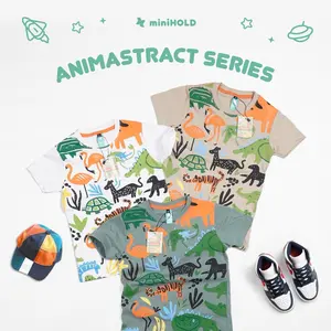 MINIHOLD Animastract Series Baju Kaos Anak Fullprint Usia 1-12 Tahun Laki-laki Cotton Combed 30s Katun Perempuan