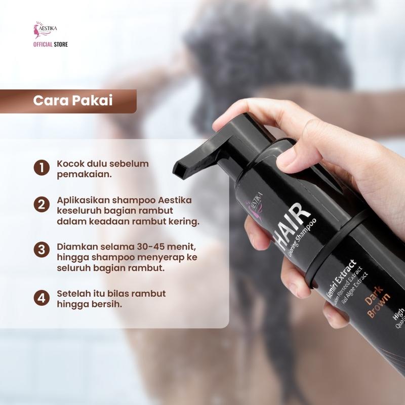 Product Introduction of PROMO SPECIAL-Original Aestika Shampo Penghitam Rambut Beruban - Hair coloring shampoo, Penghitam rambut, Penghitam uban 2