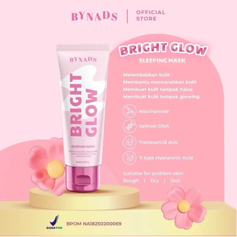 BYNADS SLEEPING MASK BRIGHT GLOW SALMON DNA 50 ML 2