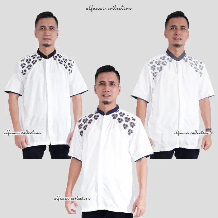 Baju koko bordir lengan pendek KLLP 02 - XL TERBARU!!