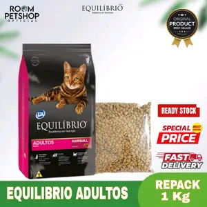 Equilibrio Adultos Hairball REPACK 1 Kg - Makanan Kucing Dewasa Original Best Seller Ready Stock Special Price Fast Delivery pet shop