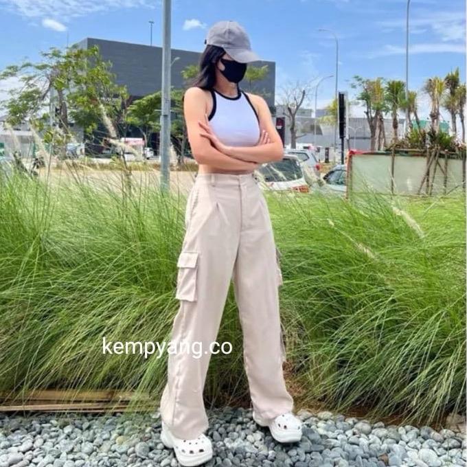 KEMPYANG - Cargo Pants Hightwaist American Drill Skena 4