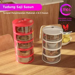[POL] COD Tudung Saji Makanan 4 - 5 Susun | Rak untuk Menyimpan Makanan | Food Pack Storage | Tudung Plastik Akrilik | Tempat Penyimpanan Makanan