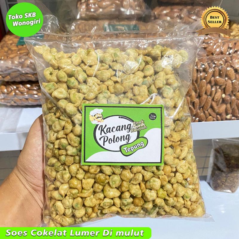 500grm Kacang Polong Tepung Asin Gurih poll Bumbu Pilihan Cemilang Anak dan Keluarga 0