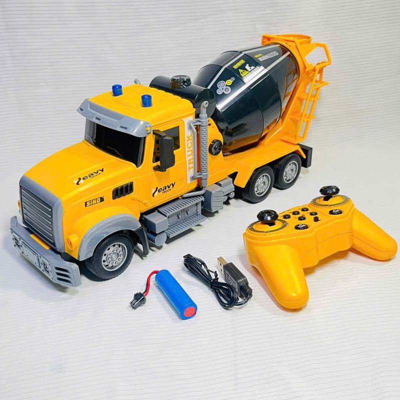 Xe Trộn Bê Tông Xe Cẩu Tự Hành Điều Khiển Từ Xa Sử Dụng Sạc Pin Loại To Chất Liệu Nhựa ABS Cho Bé