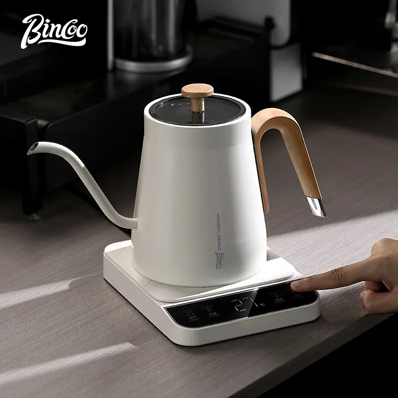 Bình pha cà phê pha tay nhiệt độ không đổi, BINCOO, Ấm đun nước Điện Điều khiển nhiệt độ thông minh, Bình Mỏng vòi, Dung Tích Lớn 800ML, Thích hợp cho gia đình và văn phòng 5